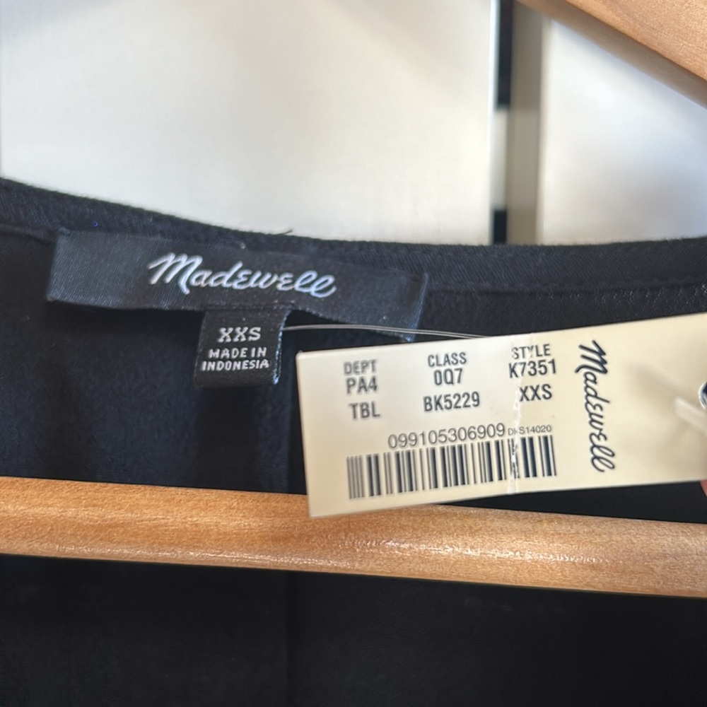 Madewell Heather long sleeve black button-front dress, NWT, size xxs - Picture 9 of 15